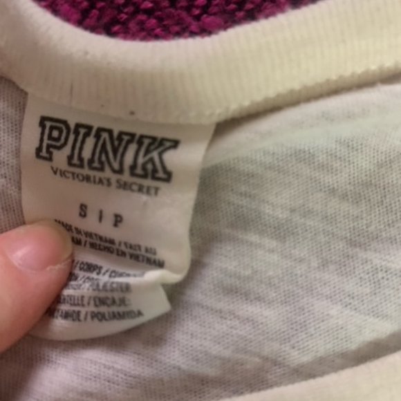 Victoria secret pink white long sleeve T-shirt with lace. - Picture 3 of 3